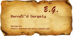Bernád Gergely névjegykártya